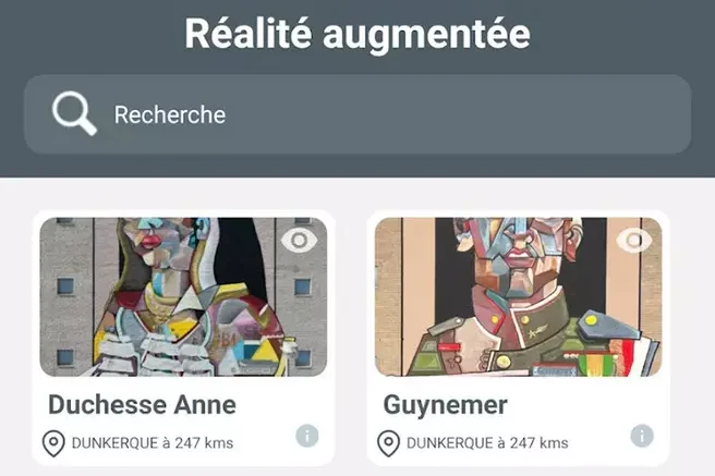 Application de réalité augmentée pour oeuvres